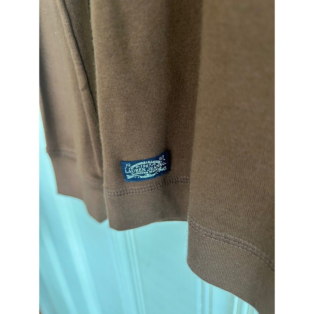 Lauren Ralph Lauren Brown  Heritage Old Money Academia Long Sleeve Top Suede M - Picture 3 of 9